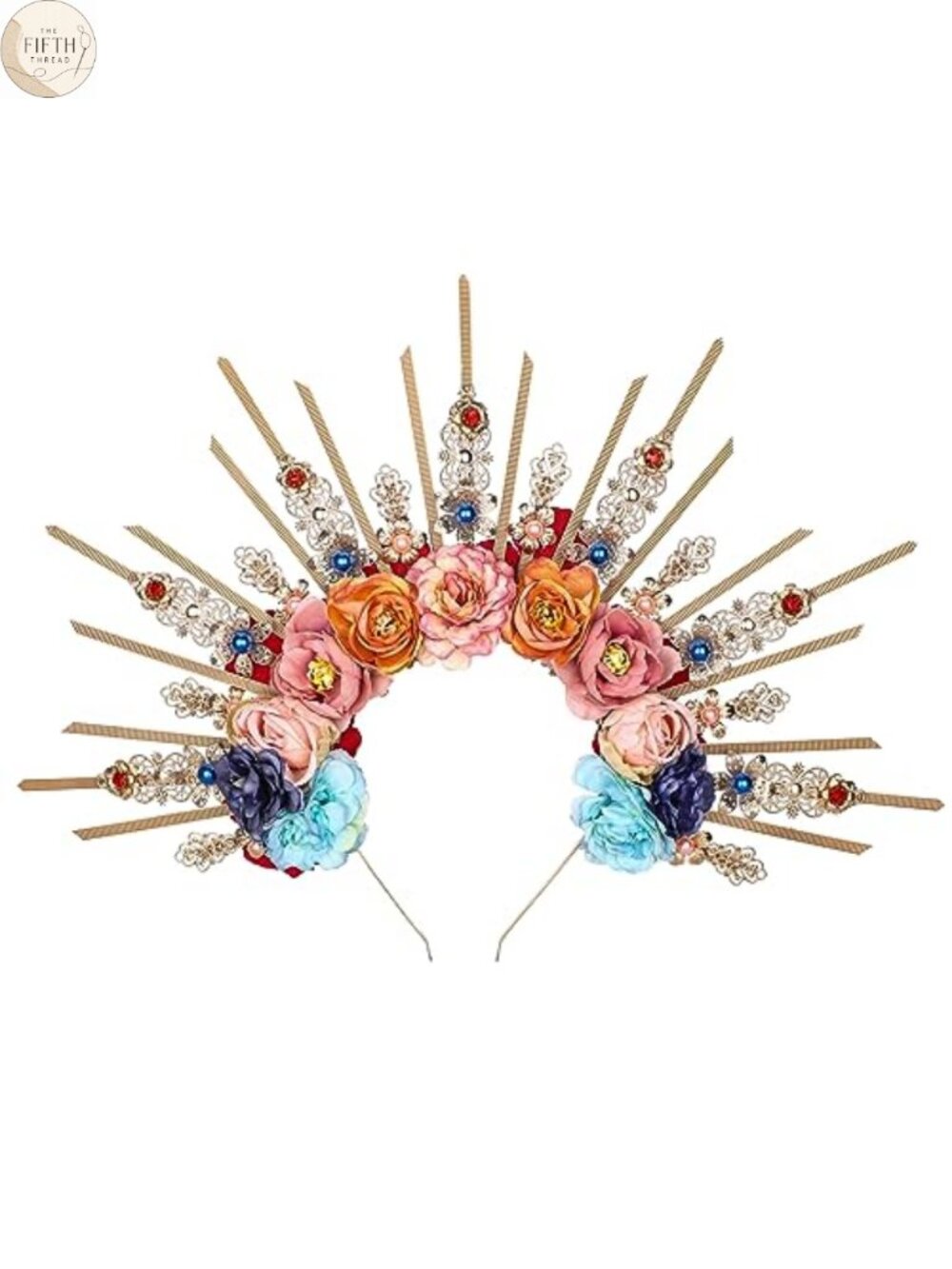 Handmade Halo Crown Woodland Flower Headpiece for Renaissance Cosplay